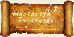 Anastasija Pridraški vizit kartica